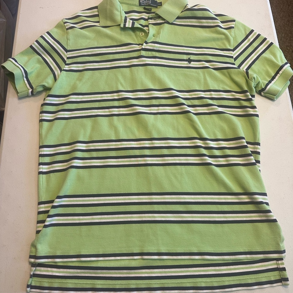 Polo by Ralph Lauren Green and White Striped Polo Shirt